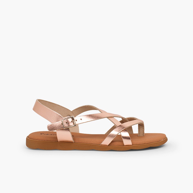 Stringhe Metallizzate Donna Sandali Schiava E Alla Bambina CBredxo